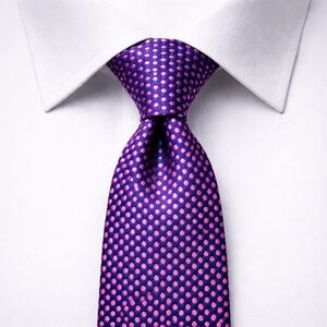 Ted Baker London Silk Tie Purple Blue Pink Polka Dot 60” Classic 3” Width